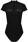 Black Lace Crochet Netted Bodysuit