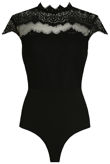 Black Lace Crochet Netted Bodysuit