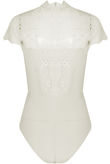 White Lace Crochet Netted Bodysuit