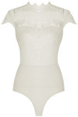 White Lace Crochet Netted Bodysuit
