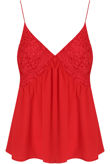 Red Petal Crochet Sleeveless Tops