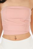 Wrap Around Bandeau Crop Top In Pink