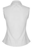White Front Ruffle Button Up Collared Blouse