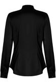 Black Front Ruffle Button Up Blouse