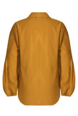 Mustard Front Low Neck Pleated Shirt Top