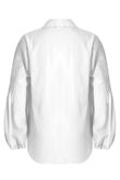 White Front Low Neck Pleated Shirt Tops