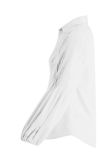 White Front Low Neck Pleated Shirt Tops