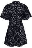 Navy Polka Dot Back Zip Up Shift Dress