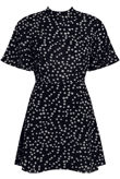 Navy Polka Dot Back Zip Up Shift Dress