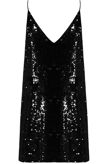 Contrast Sequin Side Slit Shift Dress