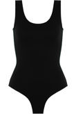 Contrast Side Banded Open Back Bodysuit in Black