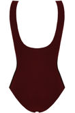 Nude Ribbed Plunge Neck Bodysuit-Copy