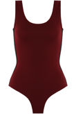 Nude Ribbed Plunge Neck Bodysuit-Copy