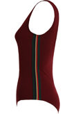 Nude Ribbed Plunge Neck Bodysuit-Copy