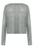 Grey Ribbed Long Sleeve Netted Top