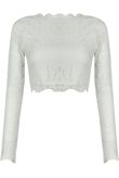 White lace Insert long sleeve top
