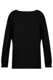 Black Pearls Trim Long Sleeve Tops