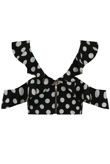 Black Polka Dot Cold Shoulder Top