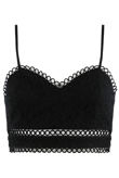 Black Lace Intricate Scallop Crop top