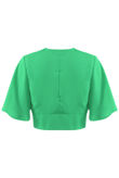 Green Tie Front Crop Top