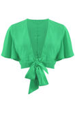 Green Tie Front Crop Top