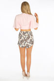 Pink Tie Front Crop Top