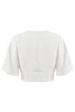 White Tie Front Crop Top