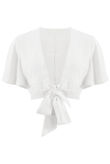 White Tie Front Crop Top