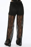 Black Lace Sheer Panel Trousers 