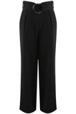 O Ring Belted Tailored Black Trousers 