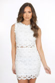 White Floral Lace Top & Skirt Co-Ord