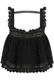 Black Broderie Anglaise Box Crop Top
