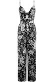 Black Floral Tie Up Cami Jumpsuit