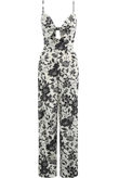 White Floral Tie Up Cami Jumpsuit