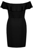 Black Frill Bardot Day Dress