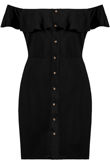 Black Frill Bardot Day Dress