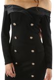 Black Tailored Off Shoulder Blazer Dress