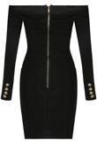Black Tailored Off Shoulder Blazer Dress