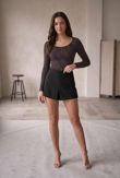 Black Glitter Stripes Bodysuit