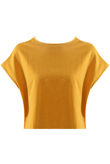 Mustard Cropped Cap Sleeves Blouse