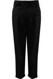 Belted Tailored Cropped Trouser In Black