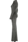 Lurex Polo Neck Jumpsuit in Black