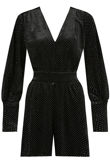 Black Crystals Velvet Tie Up Playsuit