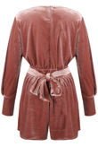 Rose Crystals Velvet Tie Up Playsuit