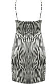 Black Satin Zebra Cami Dress