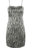Black Satin Zebra Cami Dress