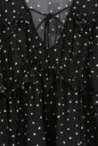 Black Heart Print Blouse