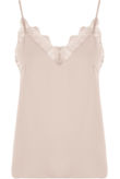 Beige Scallop Net Trim Cami