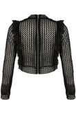 Black Frill Lace Overlay Crop Top