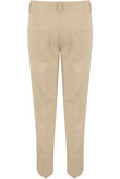 Beige Tailored Ankle Slit Trousers